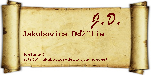 Jakubovics Délia névjegykártya